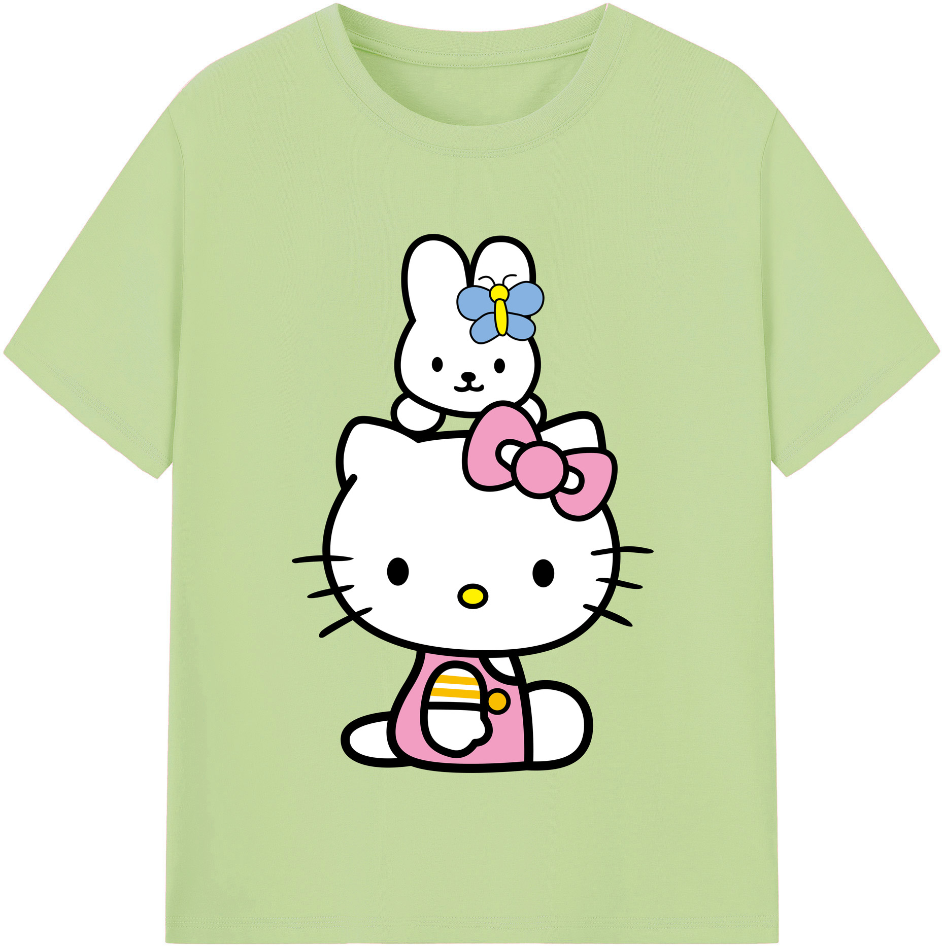 （画像用） Hello Kitty ハローキティ 綿100％半袖Tシャツ（フロントプリント）